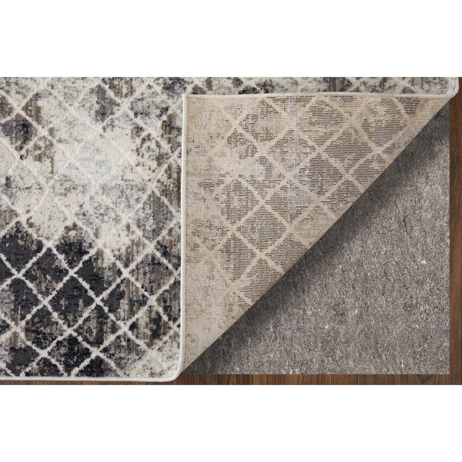 Kano Transitional Diamond Rug - 3873F by Feizy in ivory, gray, taupe. Made from polypropylene, polyester in a unique style.