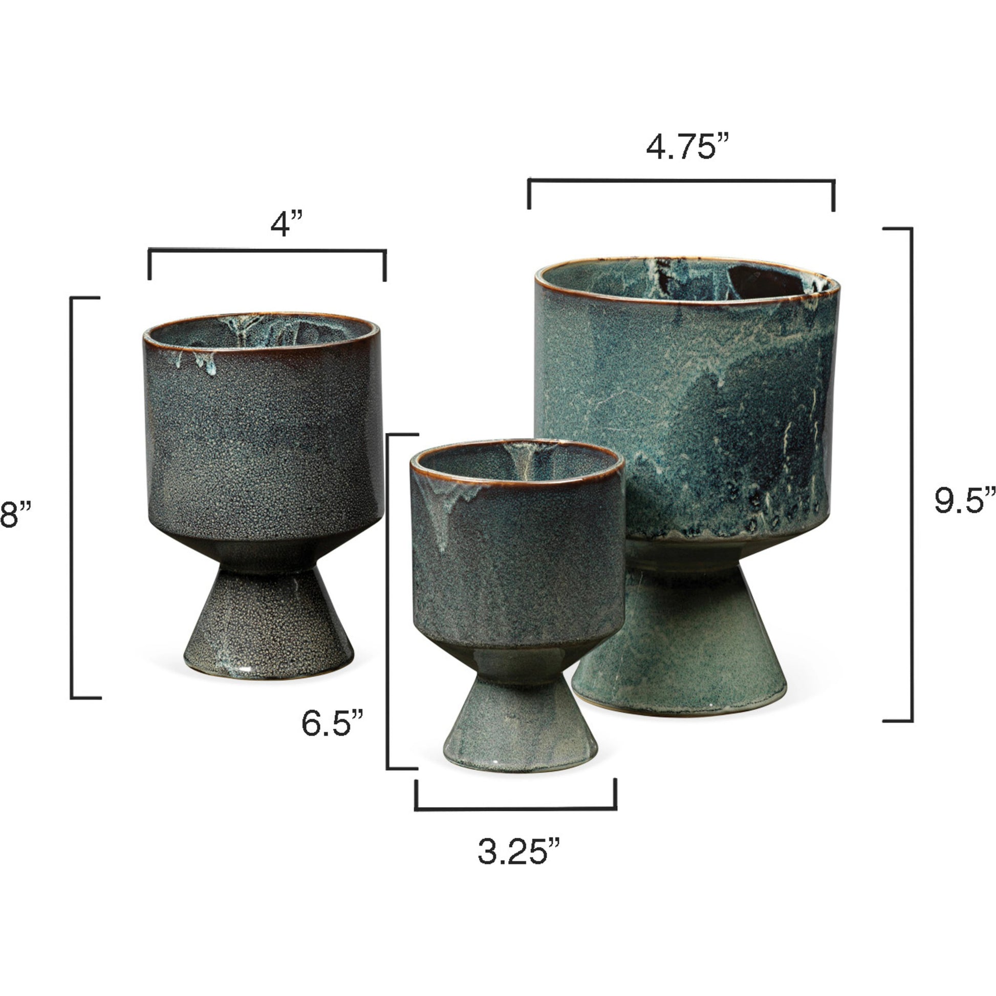 Berkeley Pots by Jamie Young in blue. Made from ceramic in a transitional style.