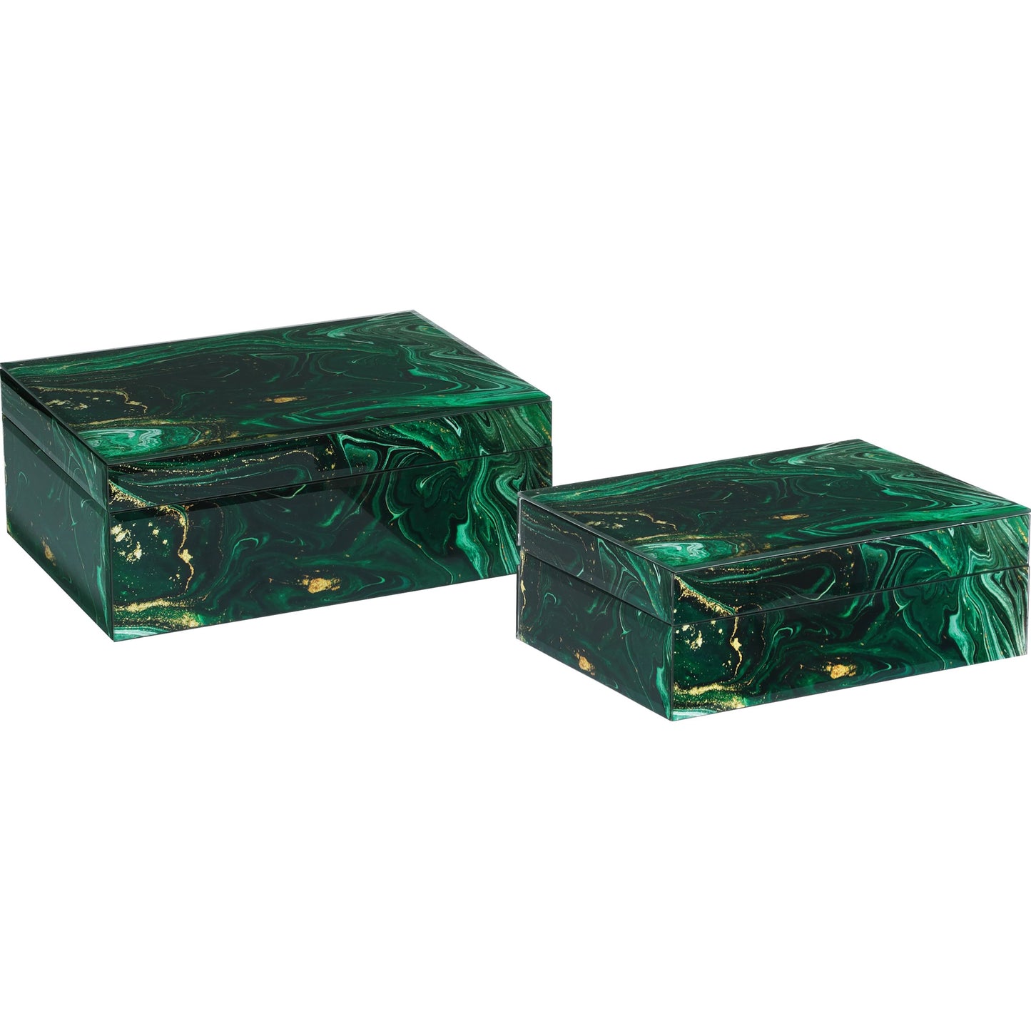 010 SI-2257191 | Additional Silo | Interstellar Box Set by Currey and Company in dark green. Made from glass, paper, engineered wood in a modern style.