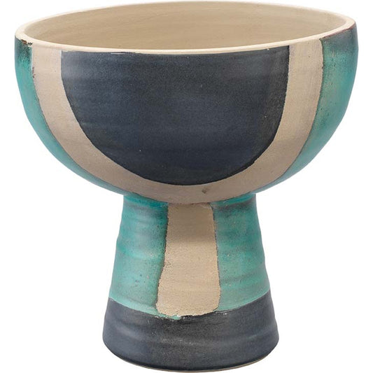 Blanche Wide Vessel by Jamie Young in aqua. Made from ceramic in a eclectic & global style.
