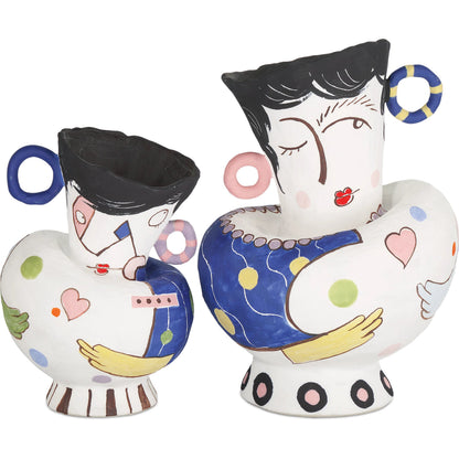 Osamu Objects Set by Currey and Company in white, multicolor. Made from porcelain in a modern style.