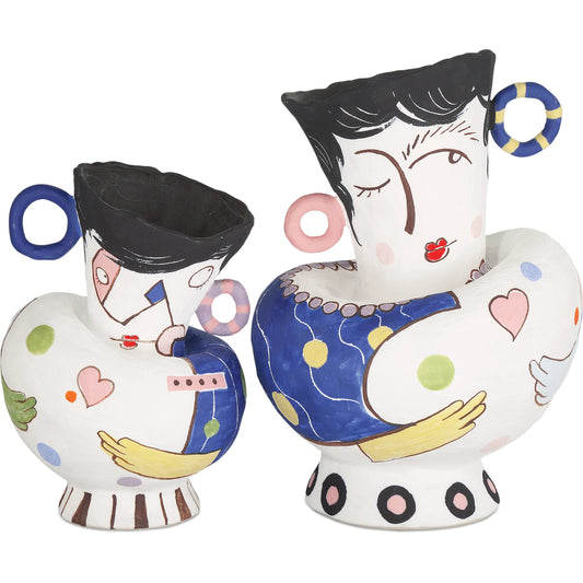 Osamu Objects Set by Currey and Company in white, multicolor. Made from porcelain in a modern style.