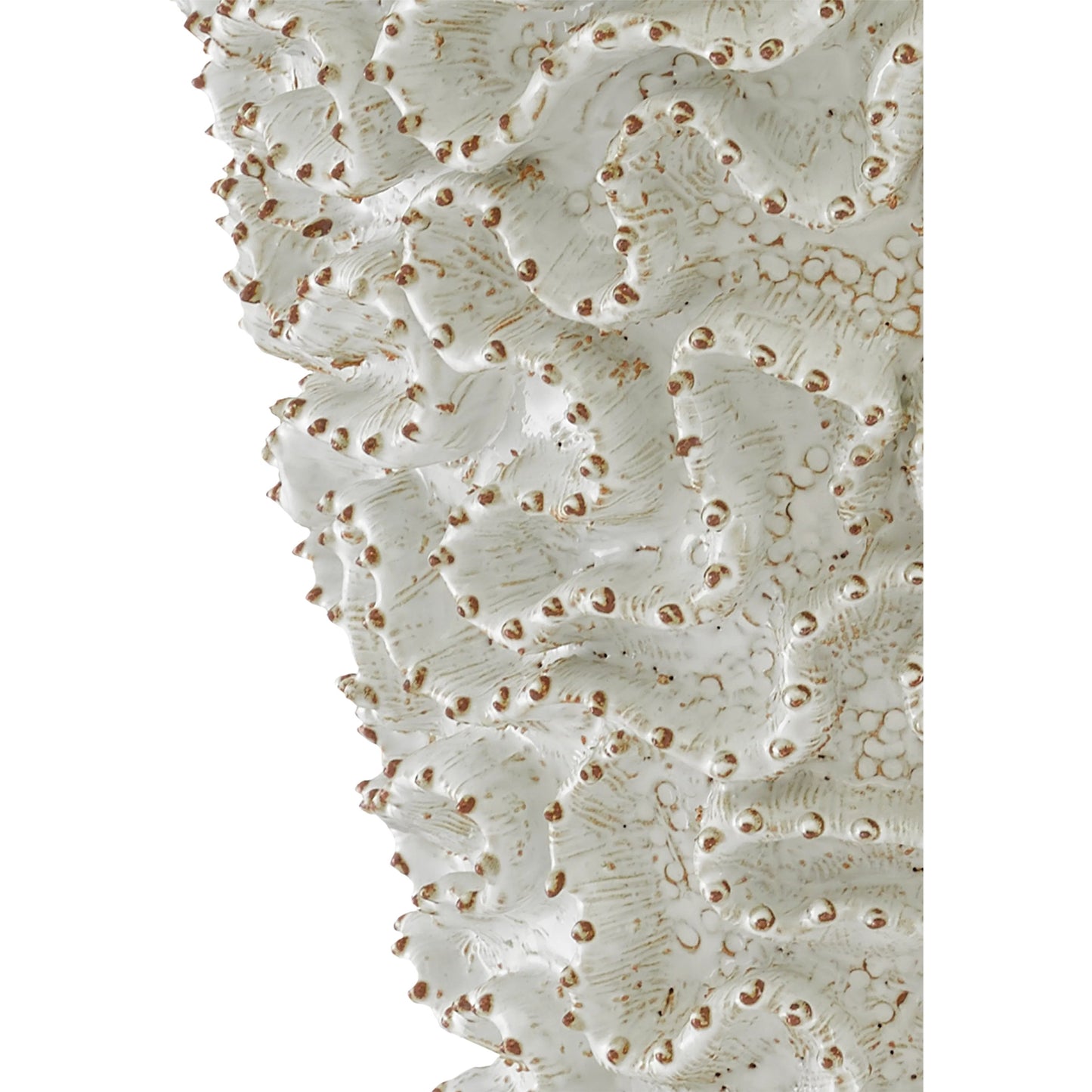 007 SR-823787 | Closeup | Swirl Vase by Currey and Company in white, gold. Made from ceramic in a coastal style.