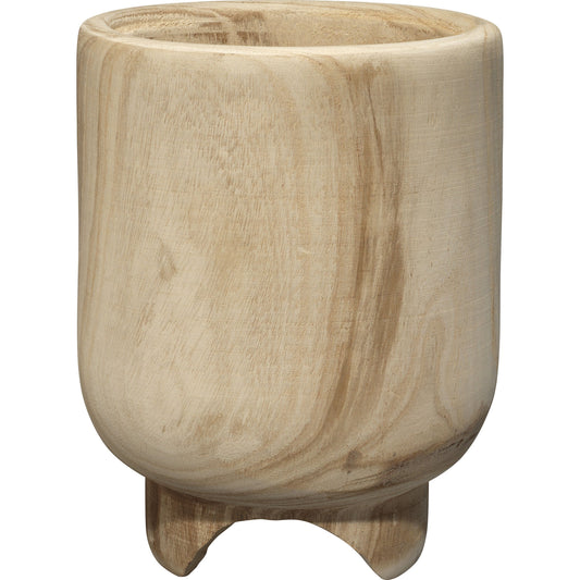 Canyon Wooden Vase by Jamie Young in natural. Made from paulownia wood in a modern style.