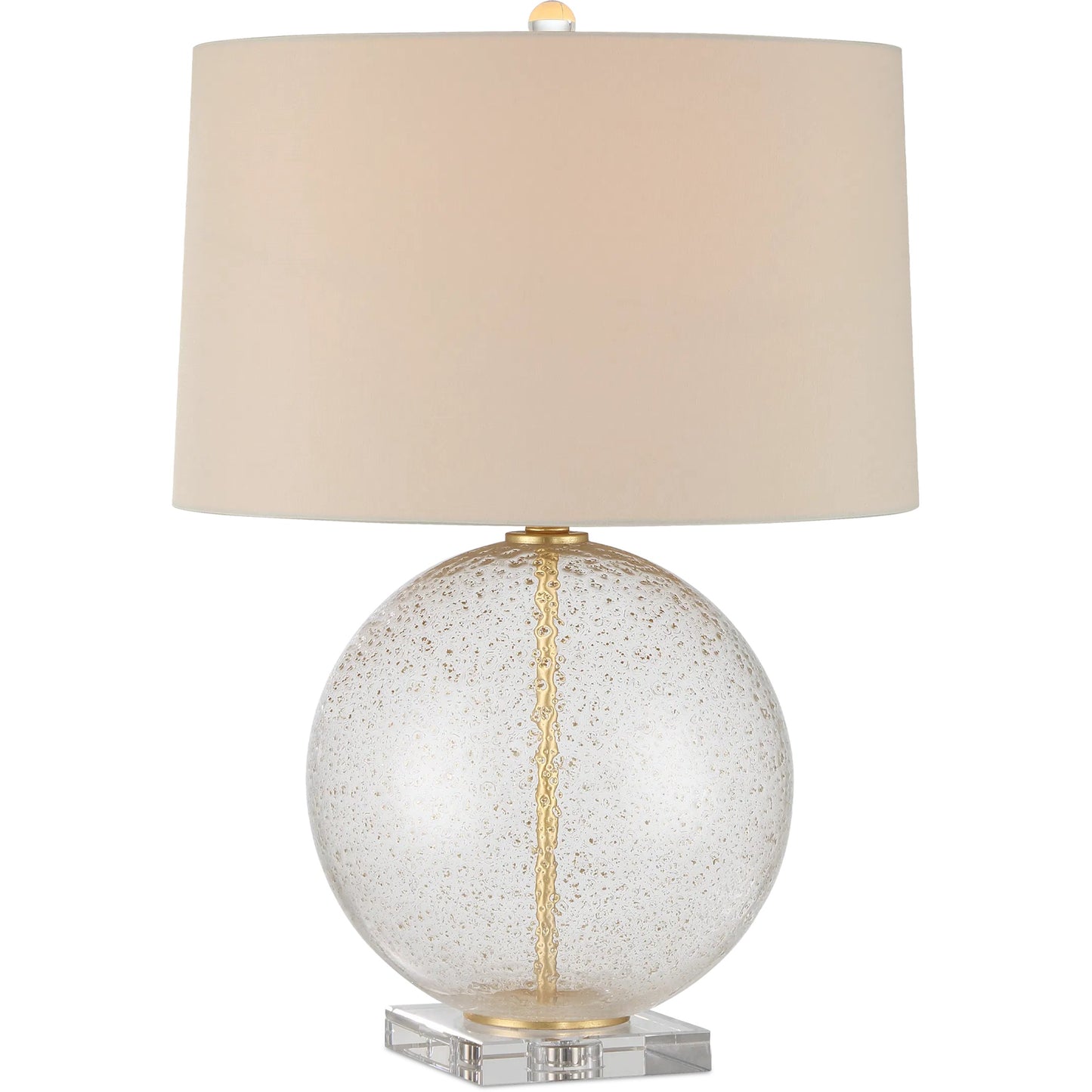 001 SI-2387187 | Primary Silo | Zebulon Round Table Lamp by Currey and Company in clear with gold speckles, contemporary gold leaf. Made from glass, optic crystal, meta in a modern style.