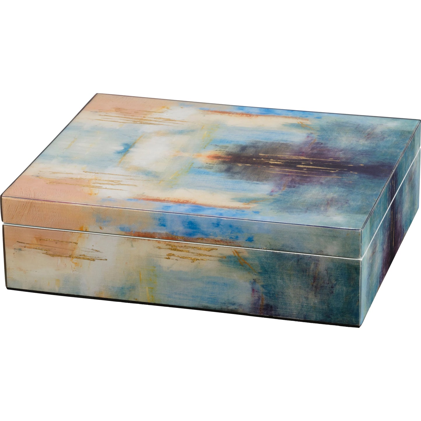 000 SI-2531160 | Primary Silo | Colorwash Laquered Box by Jamie Young in blue and blue. Made from unique in a unique style.