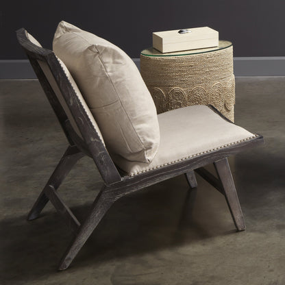 Constantine Box by Jamie Young in cream resin with horn accent. Made from resin on mdf, horn in a modern style.