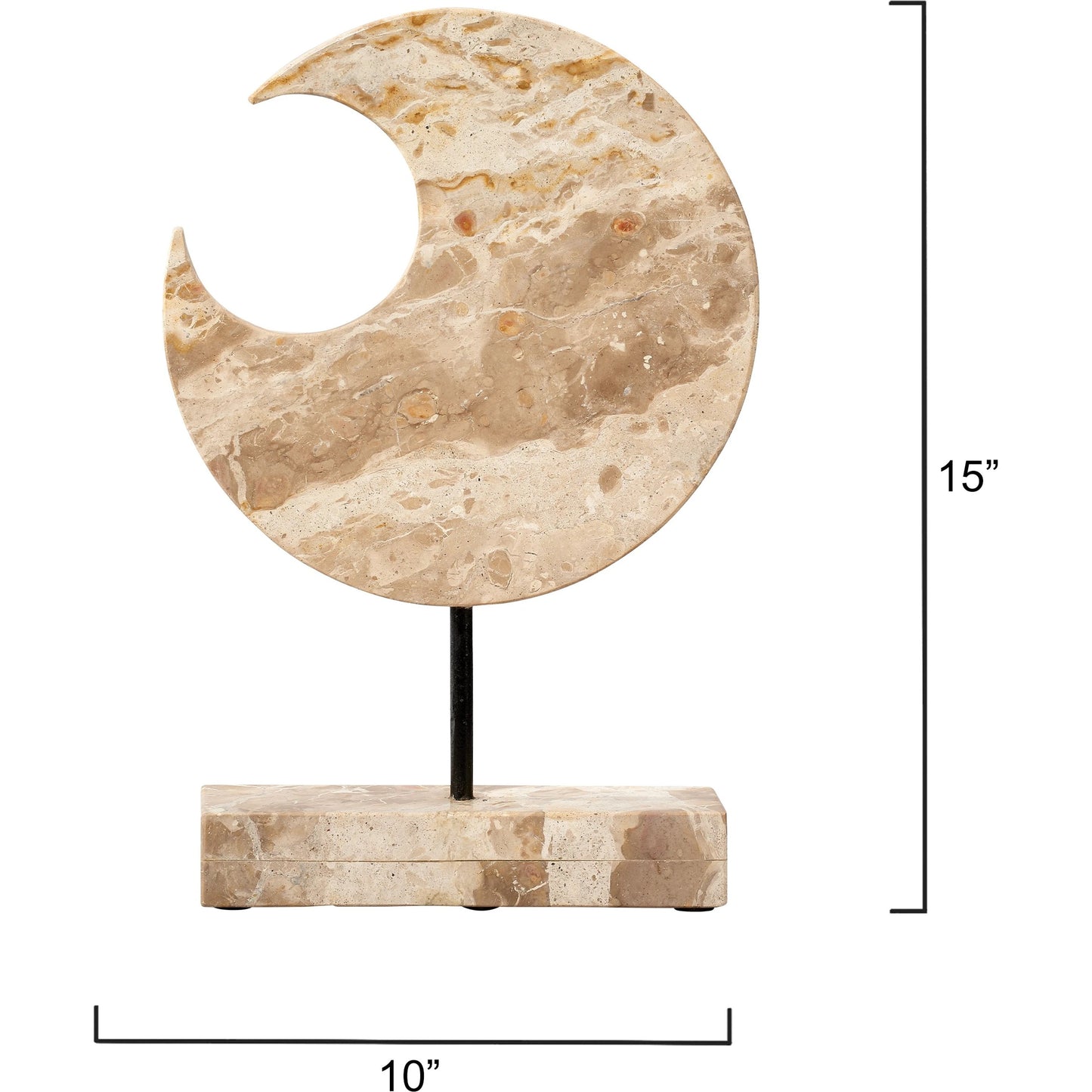 002 SI-2146411 | Additional Silo | Crescent Marble Stand by Jamie Young in cream. Made from marble, metal: iron in a modern style.