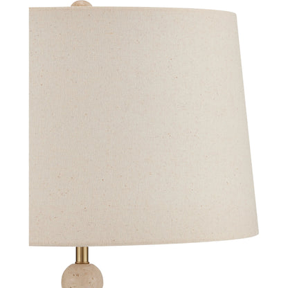 Niobe Table Lamp by Currey and Company in natural. Made from travertine in a modern style.