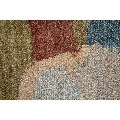Pearson PRS39SDF Indoor/Outdoor Rug by Feizy in blue, ivory, orange. Made from polyester in a unique style.