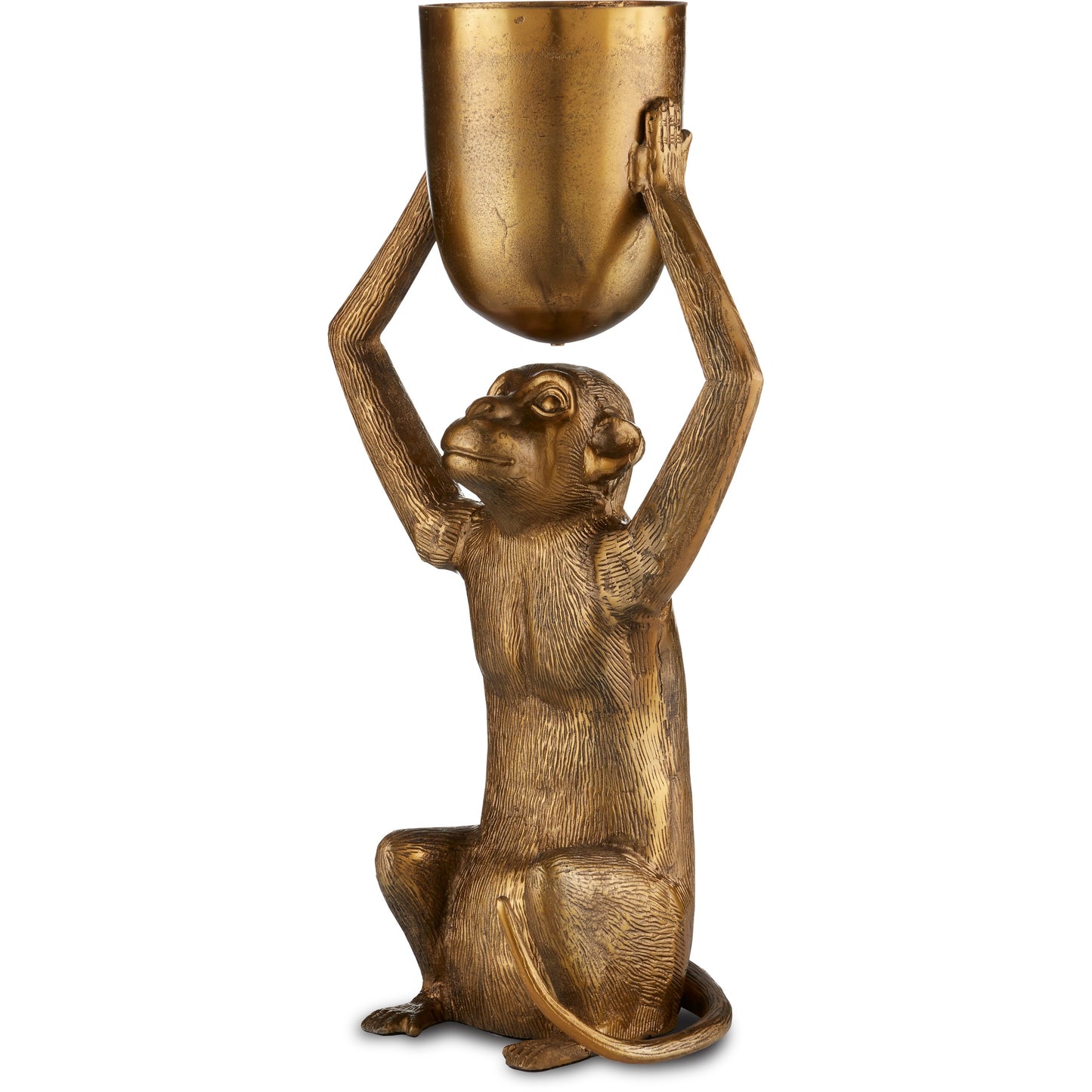 002 SI-1923776 | Additional Silo | Abu Planter by Currey and Company in antique gold. Made from cast aluminum in a modern style.