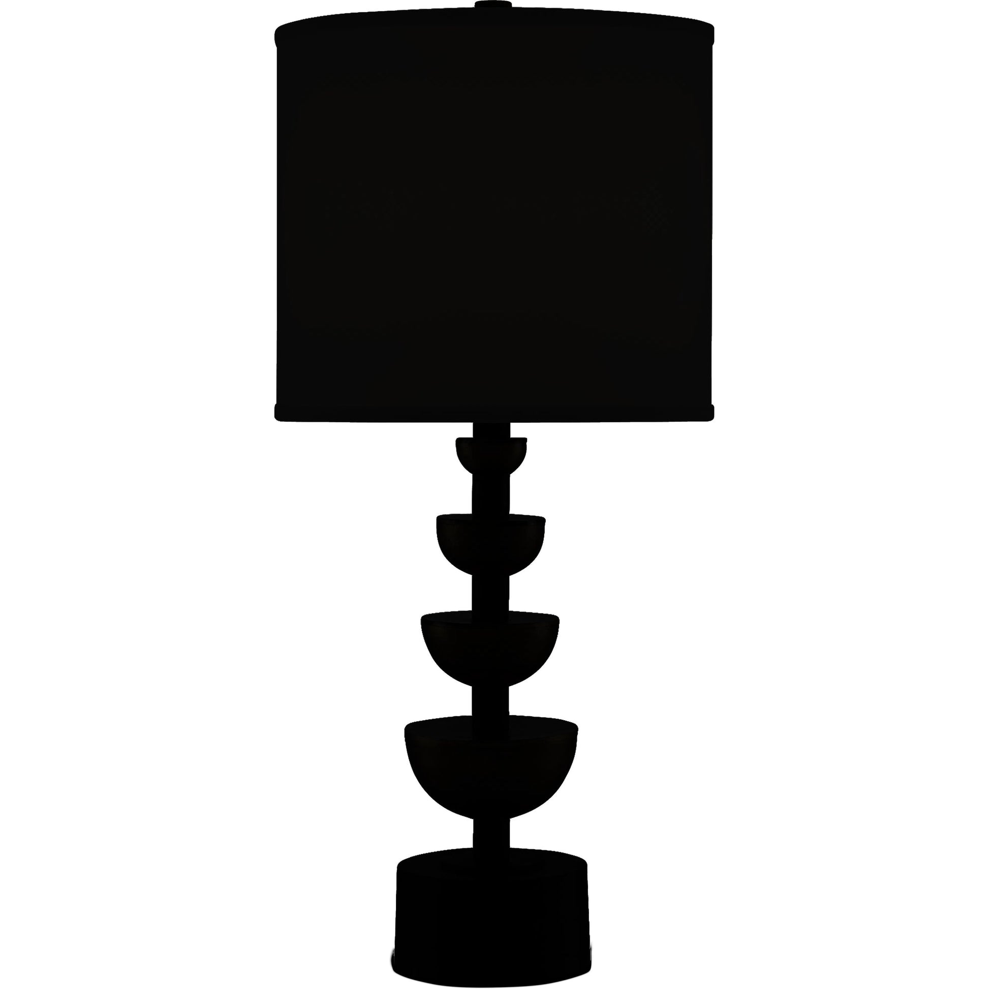Chastain Table Lamp by Currey and Company in antique brass, black. Made from cast aluminum in a transitional style.