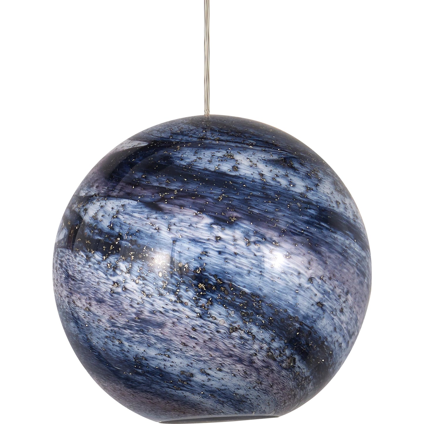 009 SI-1924085 | Closeup | Palatino Rectangular 7-LIGHT Multi-Drop Pendant by Currey and Company in blue marbeled, silver. Made from earth with speckles, glass in a modern style.