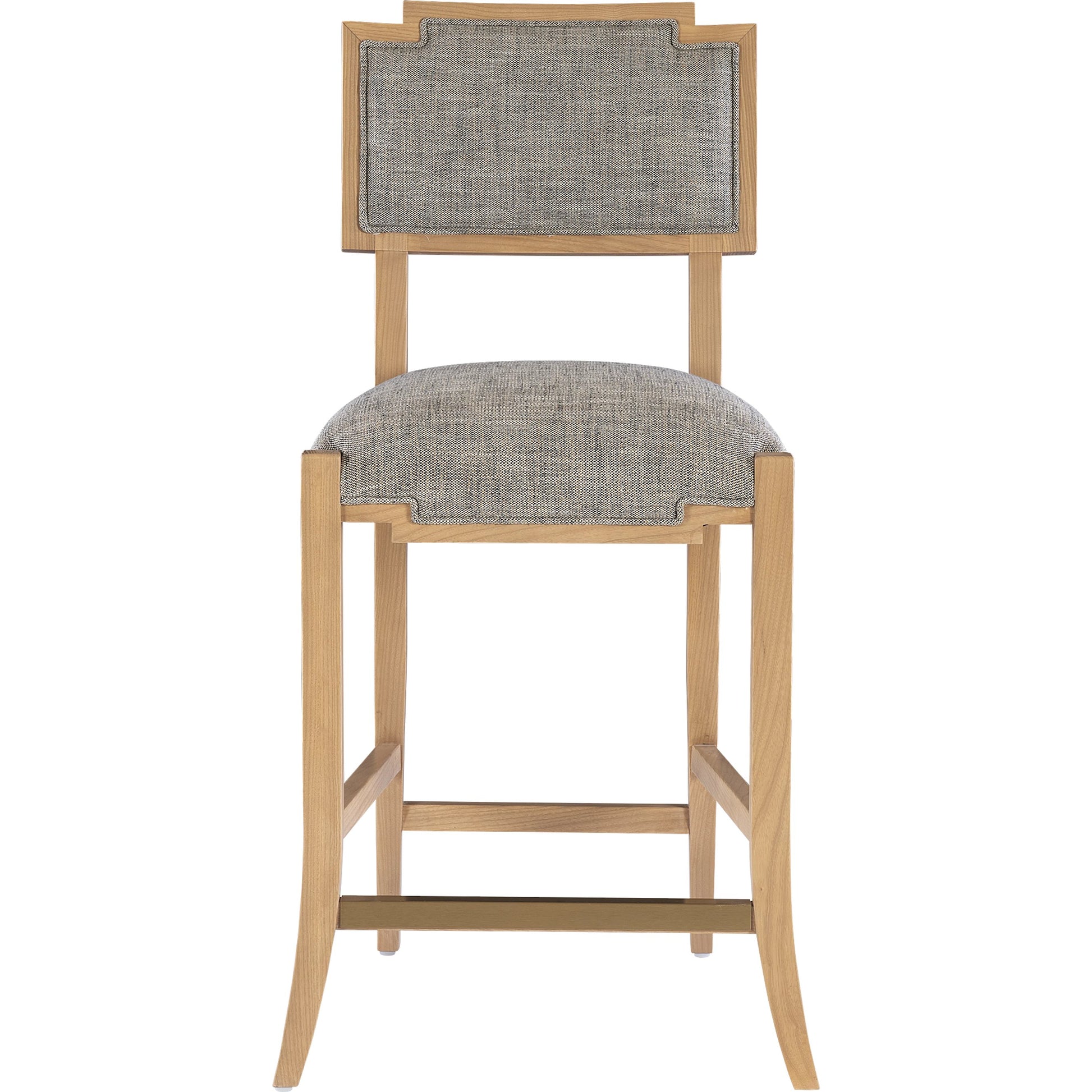 Melanie Counter Stool by Currey and Company in blonde ash wood, brass. Made from ash wood, brass in a transitional style.