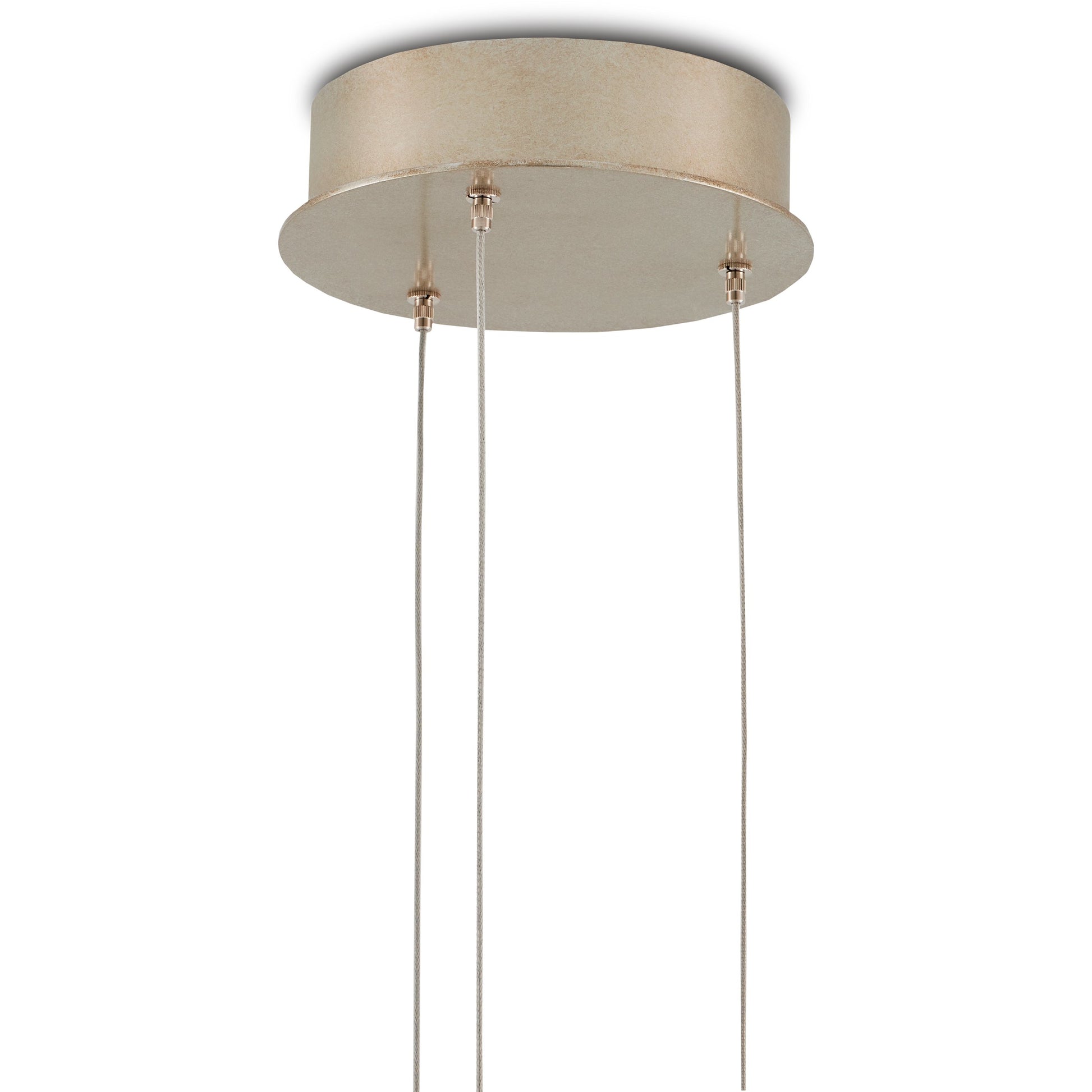 Virtu 3-Light Round Multi-Drop Pendant by Currey and Company in natural, silver. Made from clamrose shell, metal, composite in a modern style.
