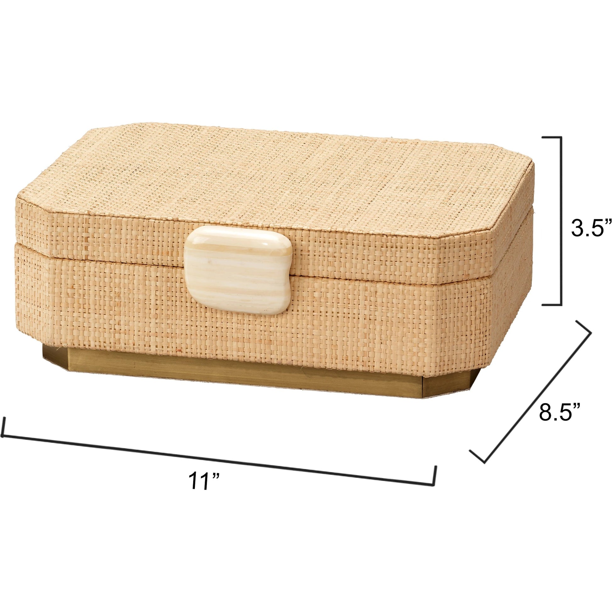 Eden Box by Jamie Young. Made from raffia, ox bone, chambrey in a cottage & farmhouse style.