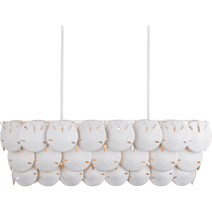Tulum Oval Chandelier by Currey and Company in sugar white, white. Made from wrought iron, bone china in a modern style.