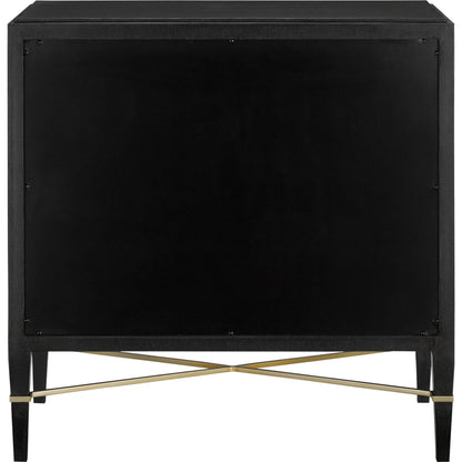 Verona Chest by Currey and Company in black, champagne. Made from solid wood, engineered hardwood in a modern style.