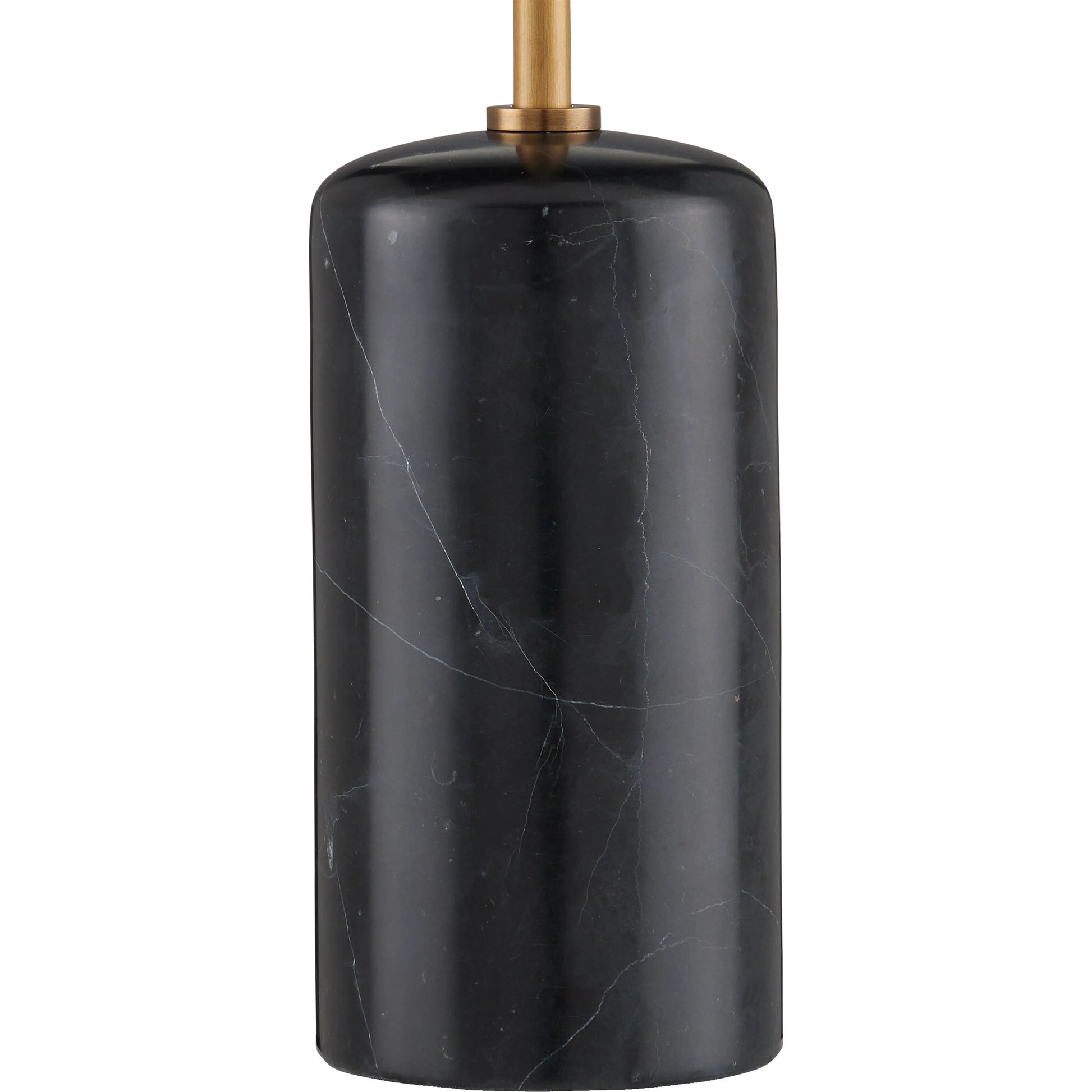 Martini Torchiere Table Lamp by Currey and Company in brushed brass, black. Made from metal, marble in a modern style.