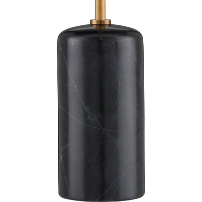 Martini Torchiere Table Lamp by Currey and Company in brushed brass, black. Made from metal, marble in a modern style.