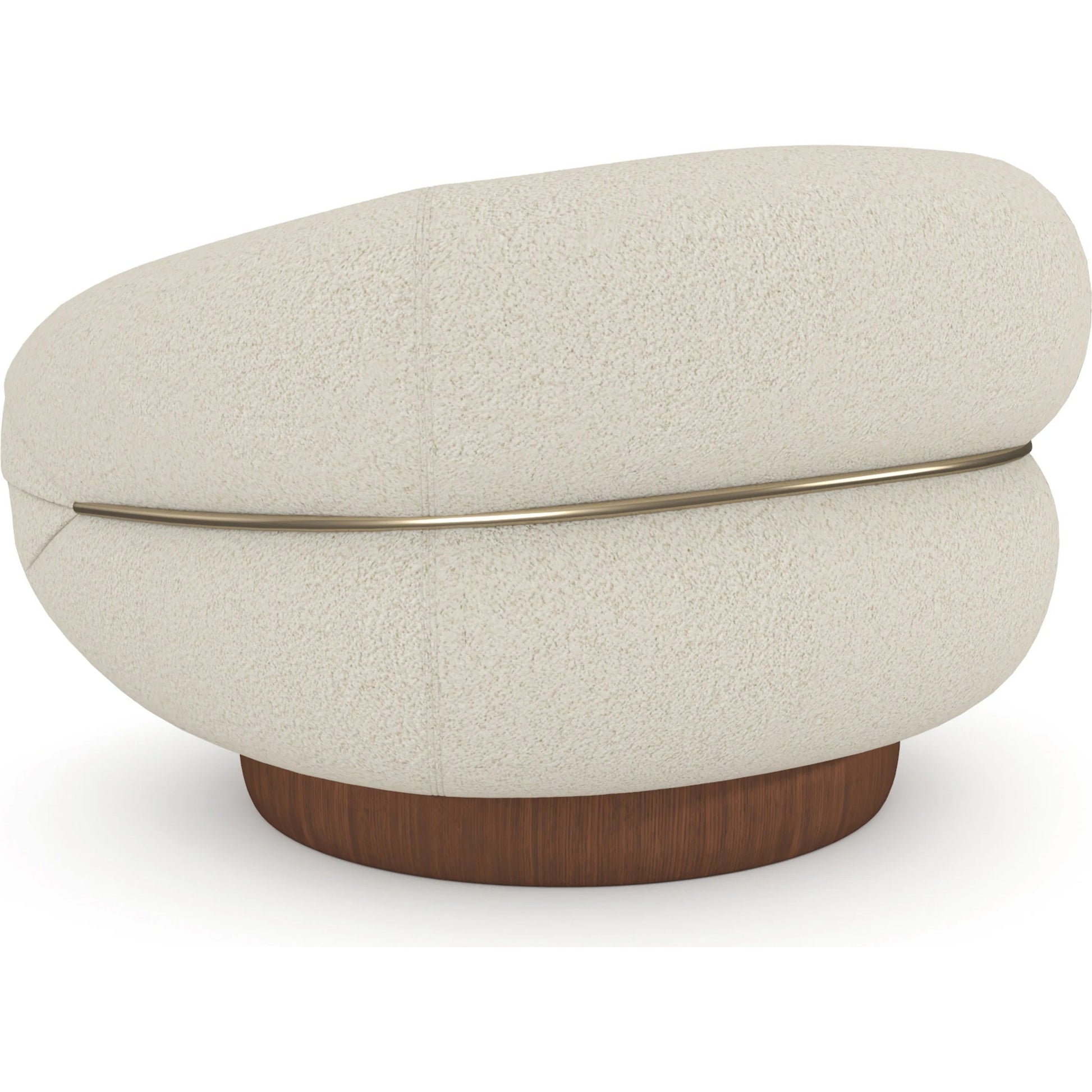 Smoosh Swivel Chair by Caracole in retro walnut, champagne gold. Made from unique in a transitional style.