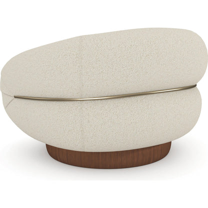 Smoosh Swivel Chair by Caracole in retro walnut, champagne gold. Made from unique in a transitional style.