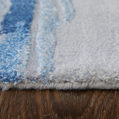 Kawai Rug - KAW8984F by Feizy in blue, gray. Made from wool, viscose in a unique style.