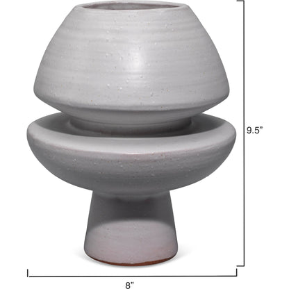 Foundation Decorative Vase by Jamie Young in cream. Made from ceramic in a modern style.