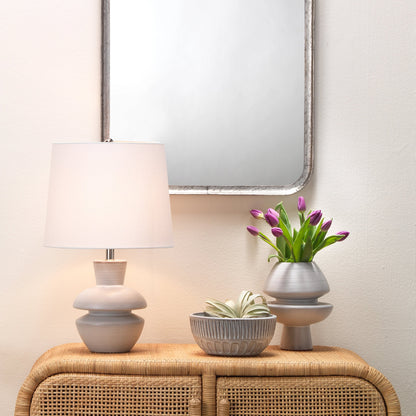 Foundation Decorative Vase by Jamie Young in cream. Made from ceramic in a modern style.