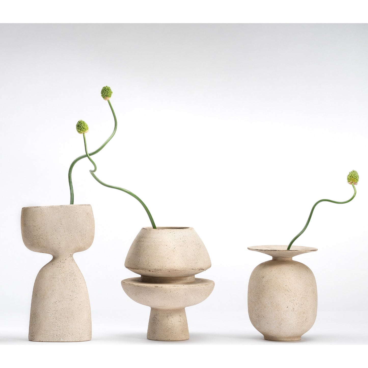 005 SI-1822190 | Lifestyle | Foundation Decorative Vase by Jamie Young in cream. Made from ceramic in a modern style.