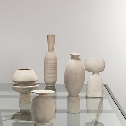 Foundation Decorative Vase by Jamie Young in cream. Made from ceramic in a modern style.