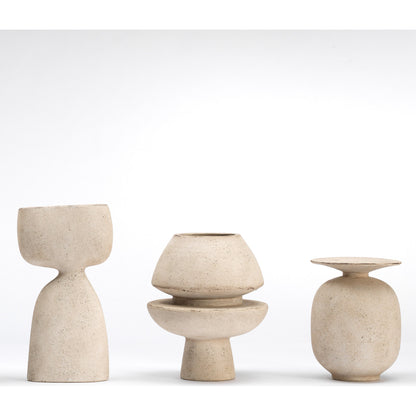 Foundation Decorative Vase by Jamie Young in cream. Made from ceramic in a modern style.