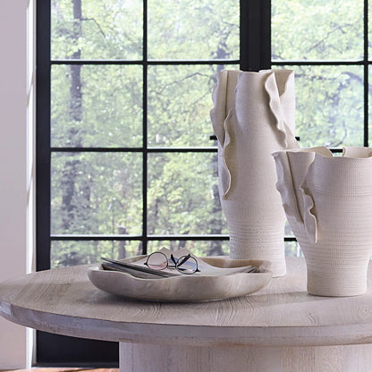 Frill Bowl by Jamie Young in white and white marble. Made from marble in a unique style.