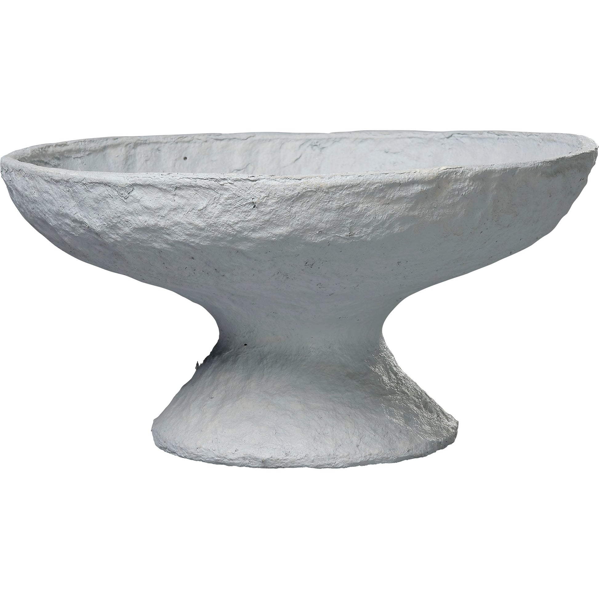 Garden Pedestal Bowl by Jamie Young in cream. Made from cotton mache in a modern style.