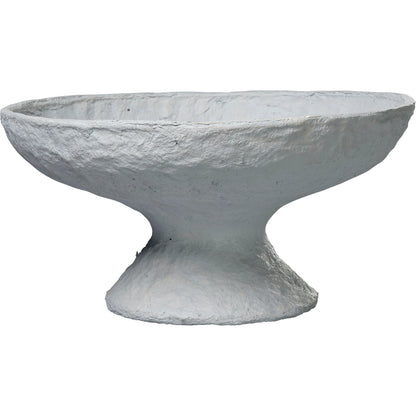 Garden Pedestal Bowl by Jamie Young in cream. Made from cotton mache in a modern style.