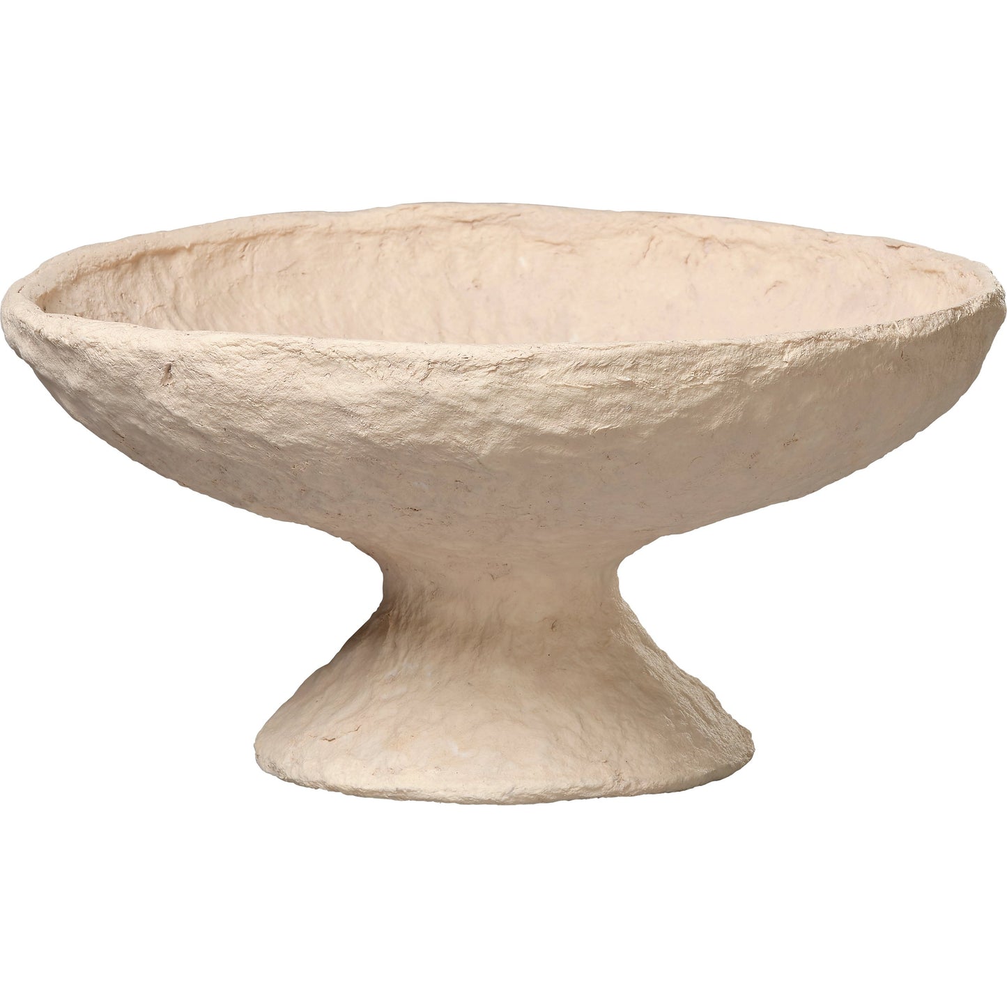 001 SI-2018891 | Primary Silo | Garden Pedestal Bowl by Jamie Young in cream. Made from cotton mache in a modern style.