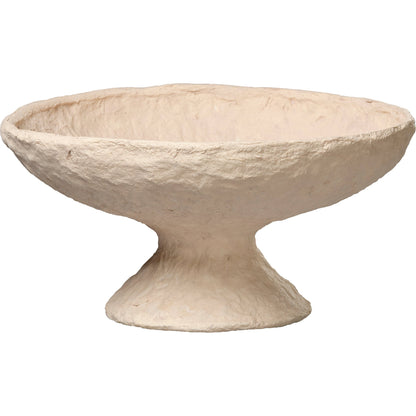 Garden Pedestal Bowl by Jamie Young in cream. Made from cotton mache in a modern style.