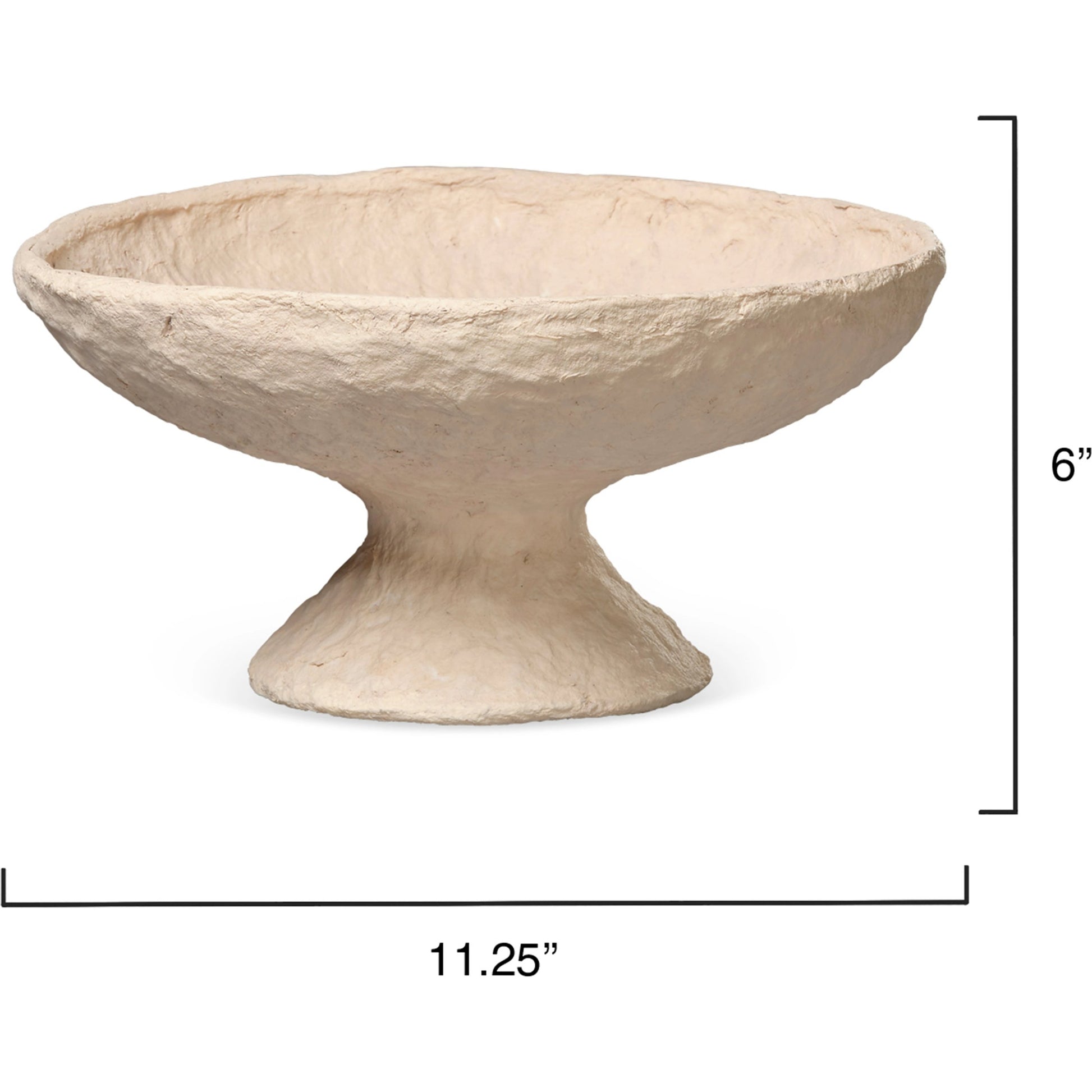 Garden Pedestal Bowl by Jamie Young in cream. Made from cotton mache in a modern style.