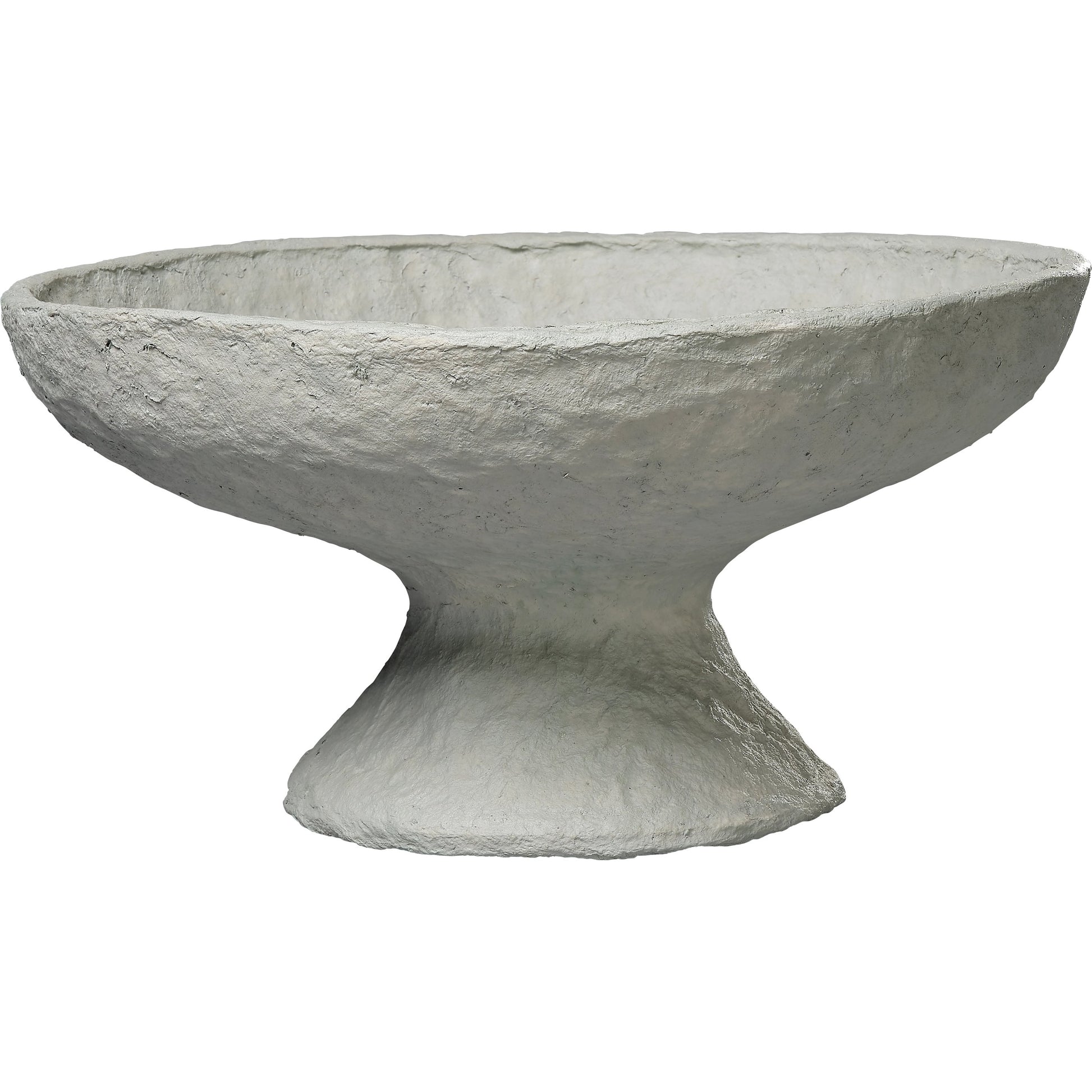 Garden Pedestal Bowl by Jamie Young in cream. Made from cotton mache in a modern style.