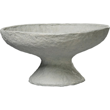 Garden Pedestal Bowl by Jamie Young in cream. Made from cotton mache in a modern style.