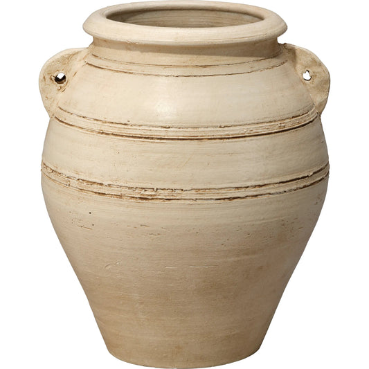 Gathering Vessel by Jamie Young in cream and white distress. Made from ceramic in a unique style.