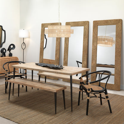 Harbor Floor Mirror by Jamie Young in natural seagrass. Made from seagrass in a coastal style.