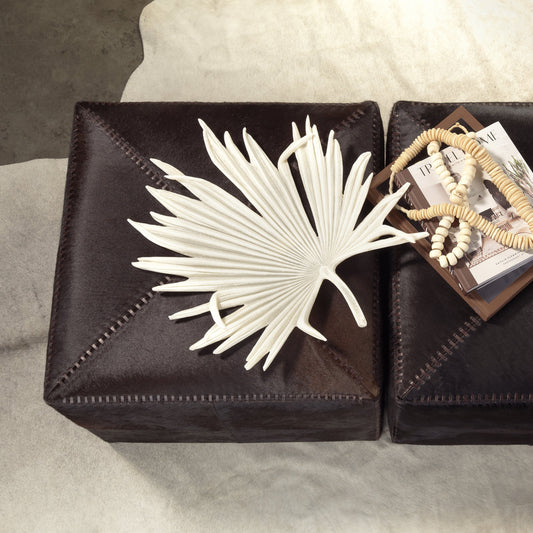 Island Leaf Object by Jamie Young in off white. Made from polyresin in a coastal style.