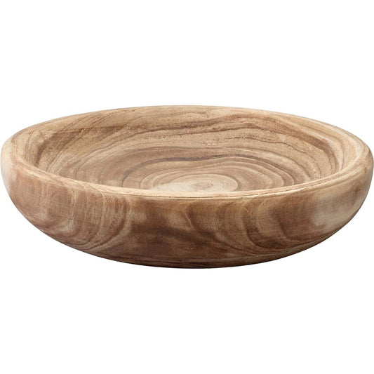 Laurel Wooden Bowl by Jamie Young in natural wood. Made from wood paulownia tree in a cottage & farmhouse style.