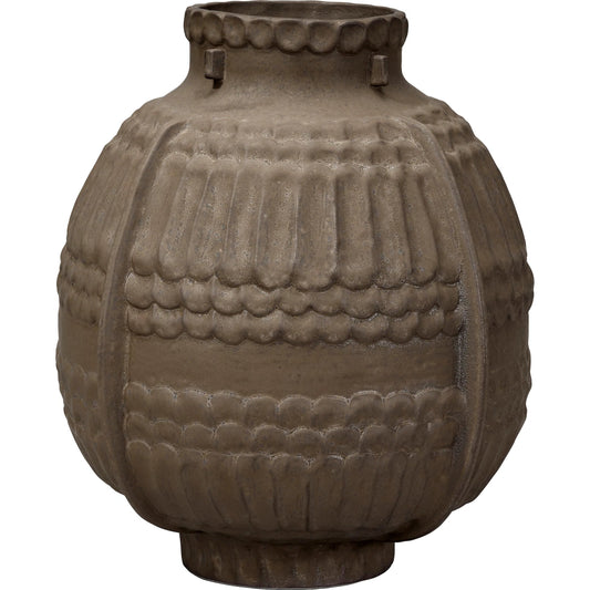Legend Vessel by Jamie Young in brown and matte. Made from porcelain in a unique style.