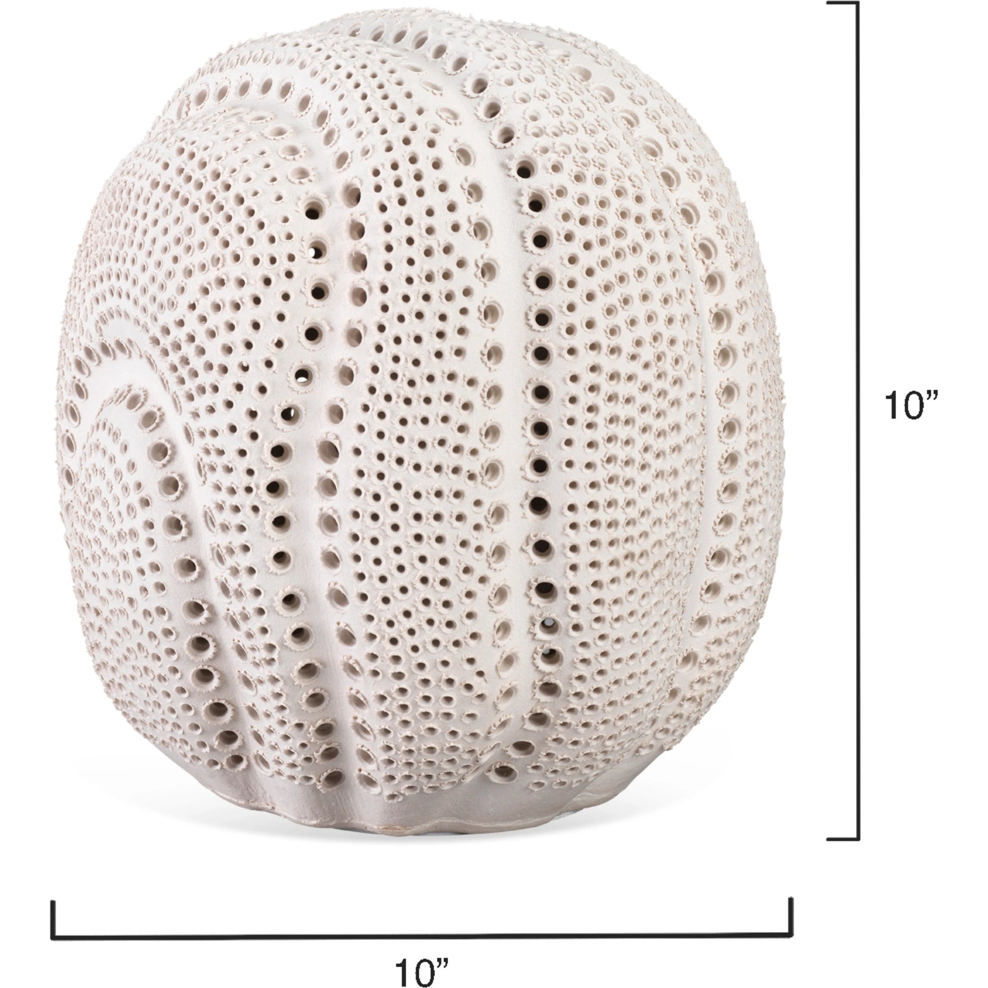 Lunar Sphere by Jamie Young in matte white. Made from porcelain in a coastal style.