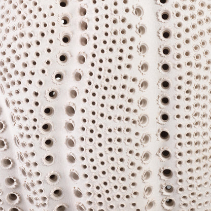 Lunar Sphere by Jamie Young in matte white. Made from porcelain in a coastal style.