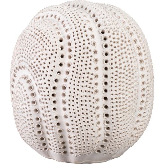 Lunar Sphere by Jamie Young in matte white. Made from porcelain in a coastal style.