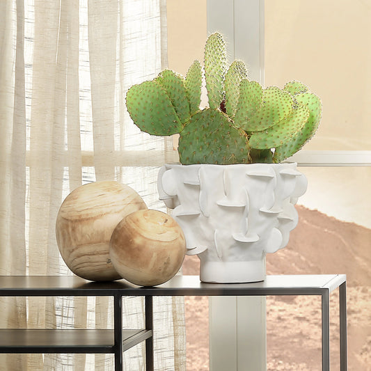 Malibu Wood Balls by Jamie Young in natural wood. Made from paulownia wood in a cottage & farmhouse style.