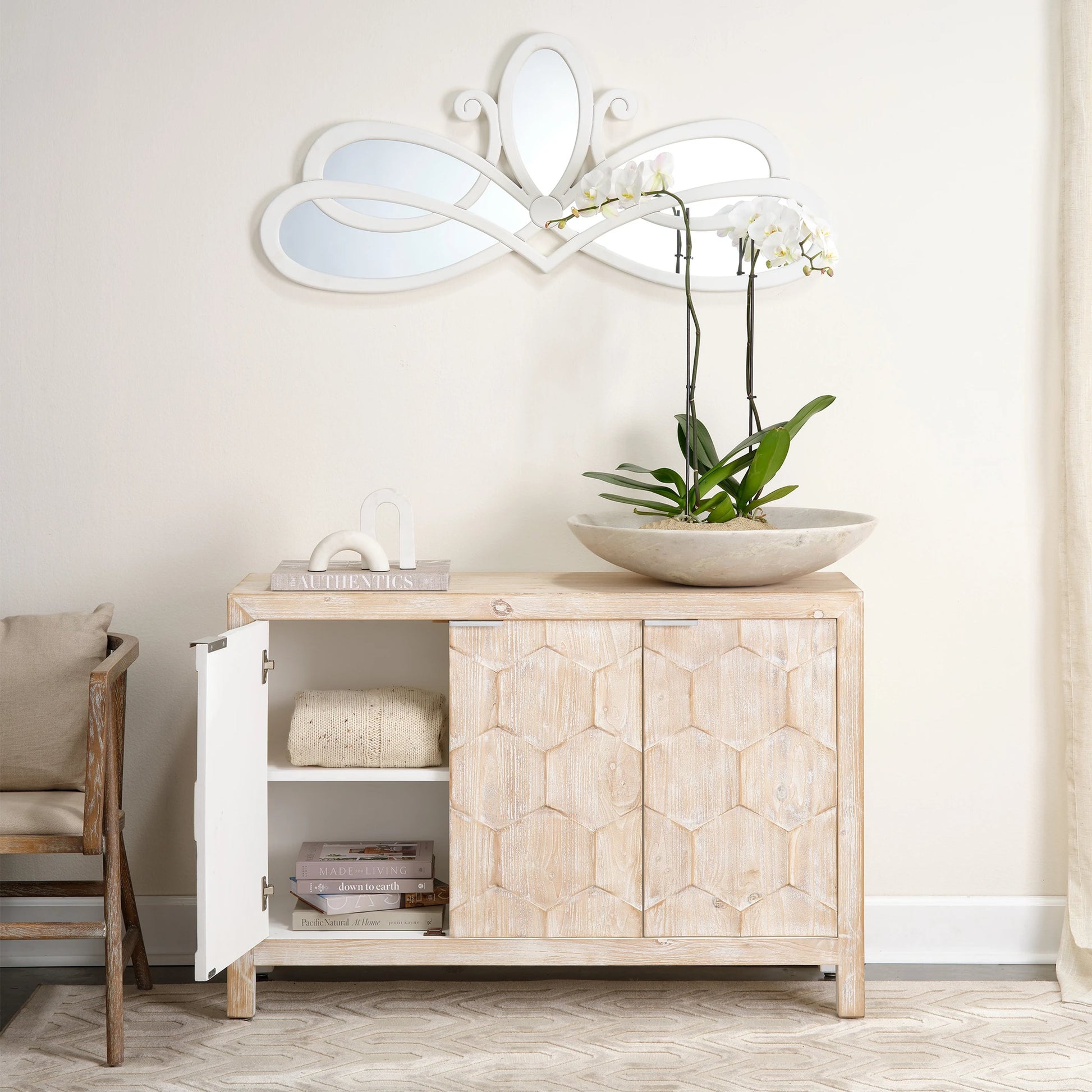 Marble Bowl by Jamie Young in white marble. Made from marble in a eclectic & global style.
